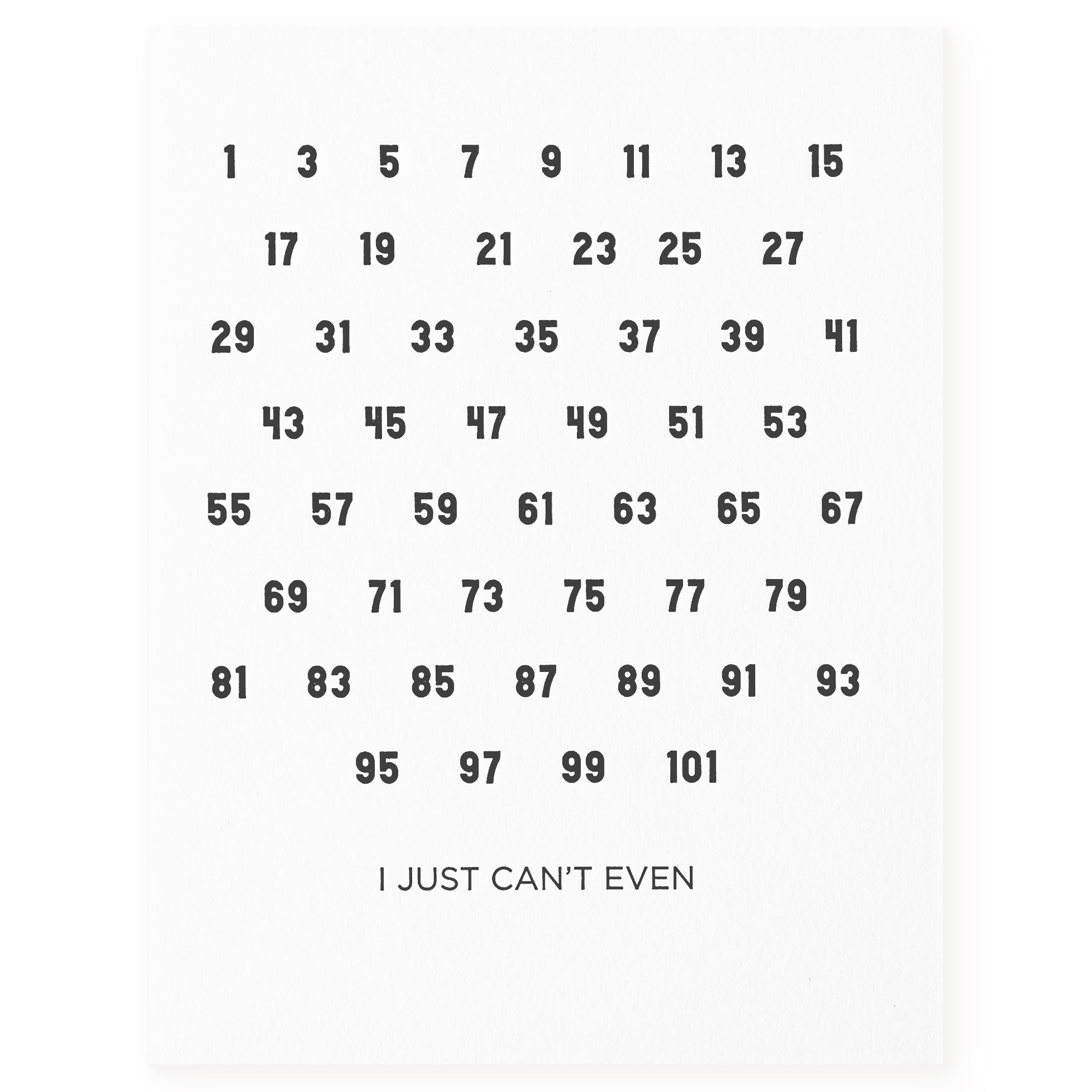 Quick Brown Fox Letterpress Can't Even Greeting Card 