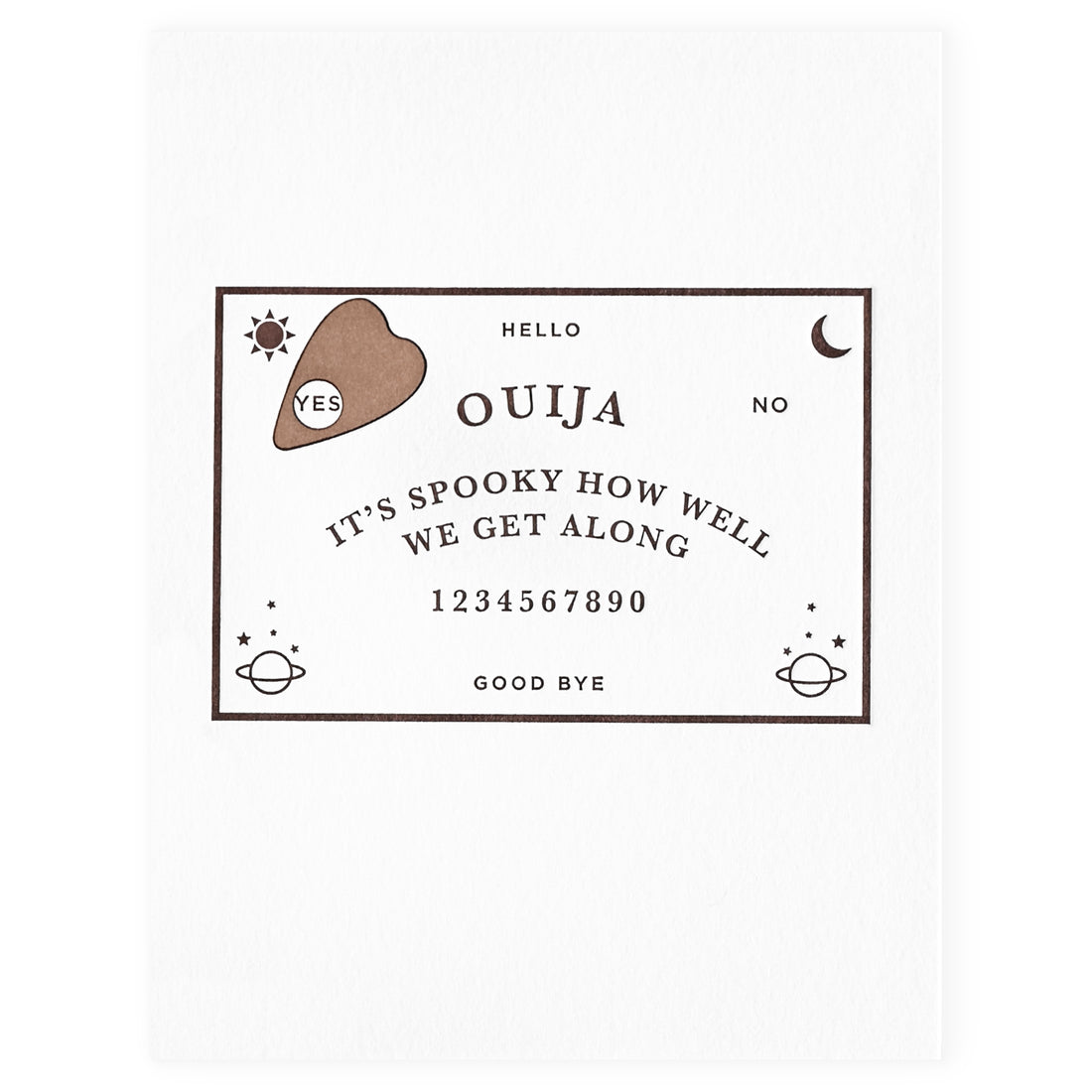 Quick Brown Fox Letterpress Spooky Greeting Card 