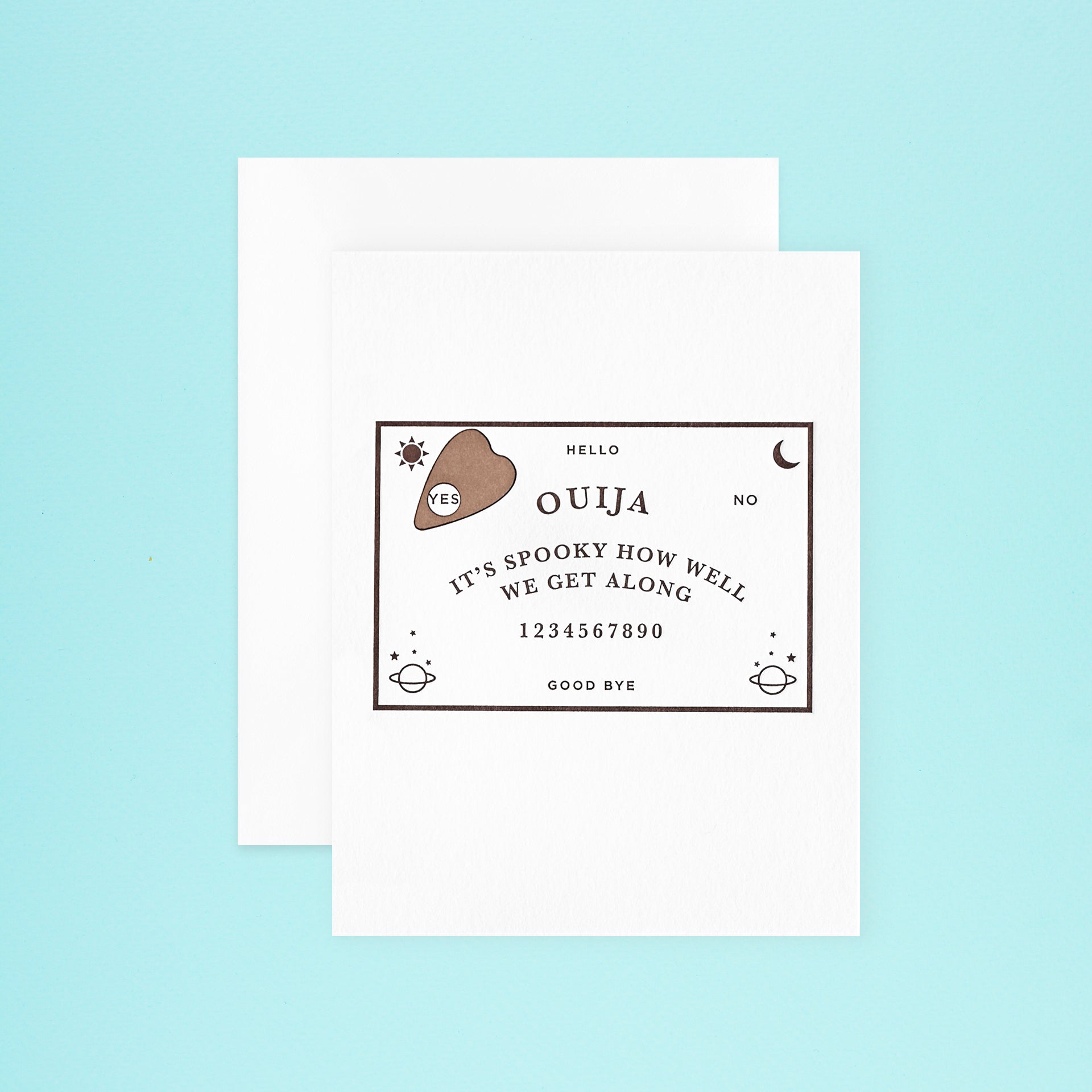 Quick Brown Fox Letterpress Spooky Greeting Card 