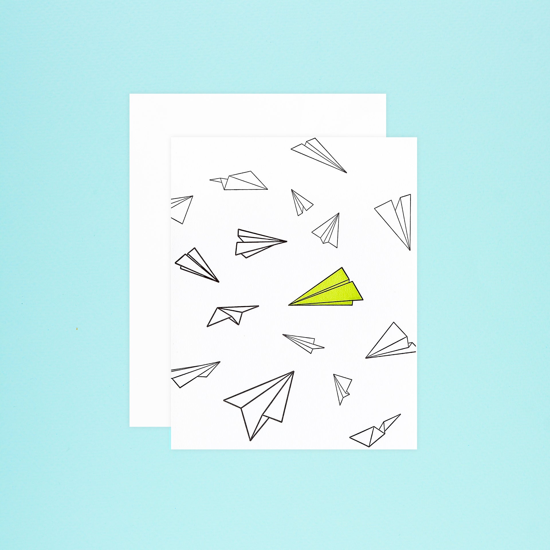 Quick Brown Fox Letterpress Paper Planes Card 