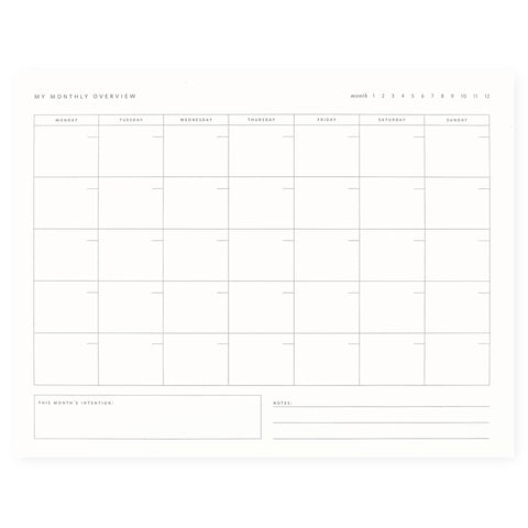Ramona & Ruth Monthly Overview Notepad 