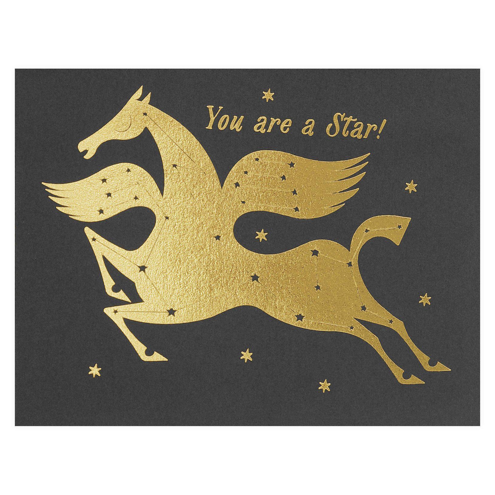 Red Cap Cards Star Horse Greeting Card 
