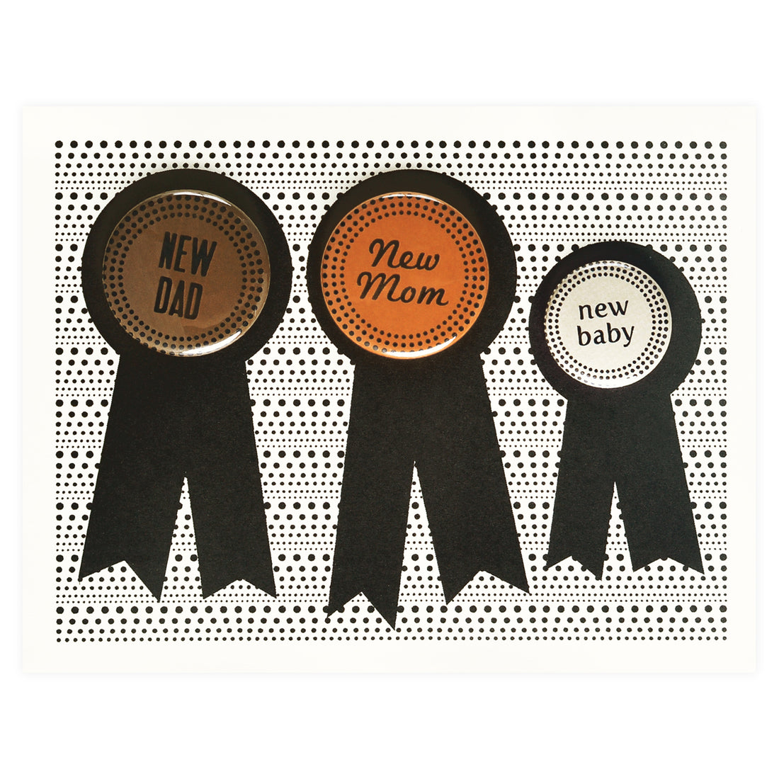 Regional Assembly of Text New Family Button Pins Greeting Card 