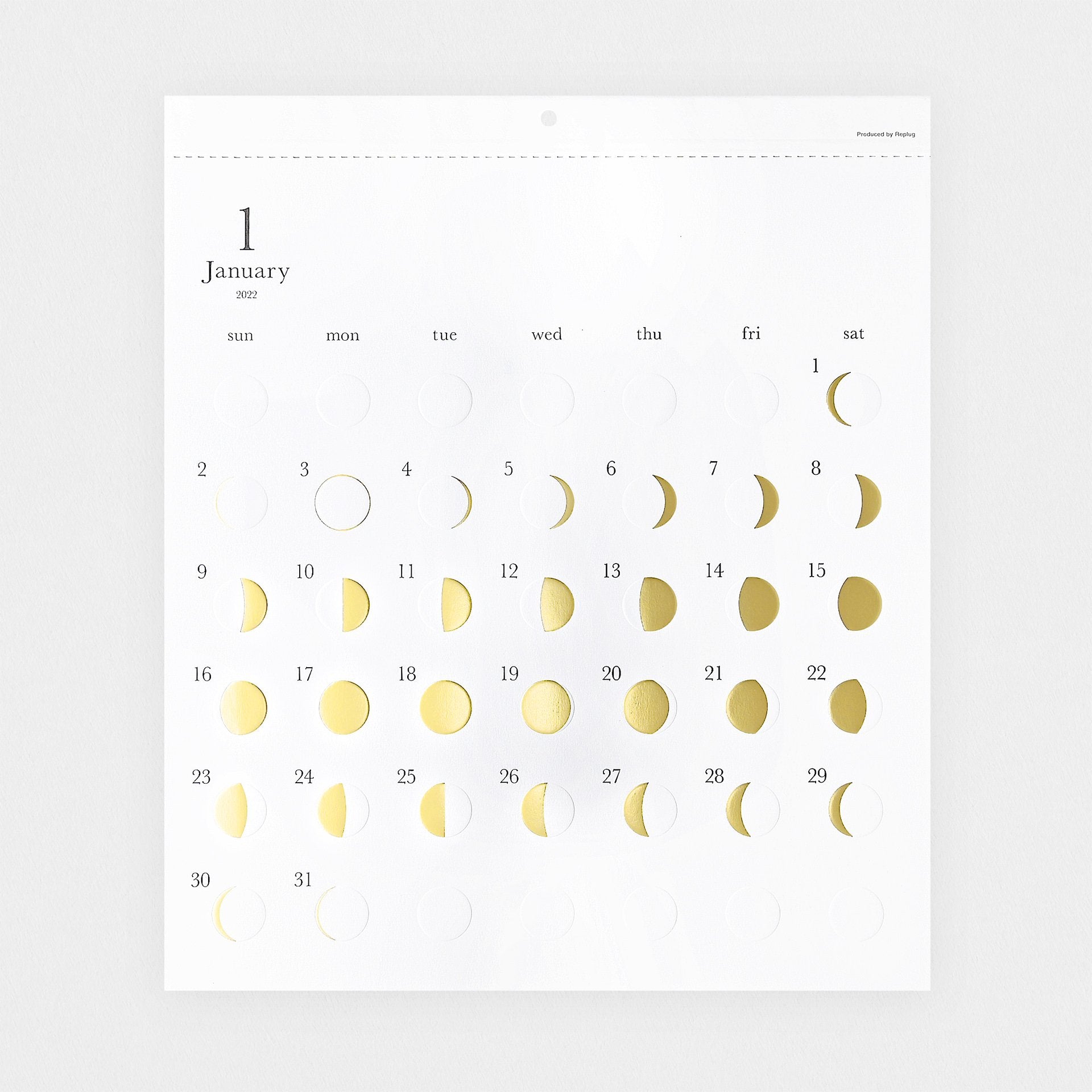 Replug Replug 2022 Moon Calendar Gold 