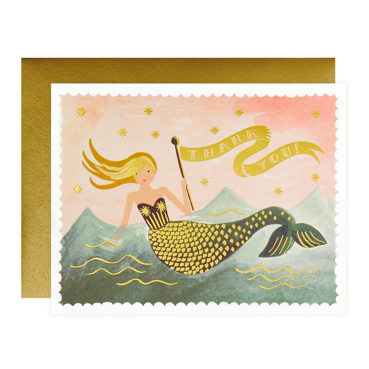 Rifle Paper Co. Mermaid Folded Thank You Cards Boxed 
