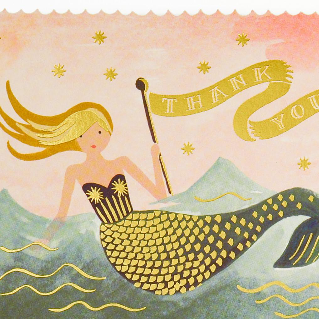 Rifle Paper Co. Mermaid Folded Thank You Cards Boxed 