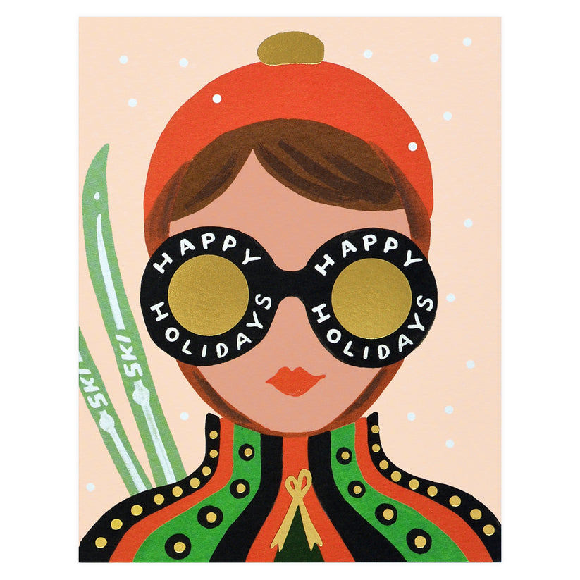 Rifle Paper Co. Ski Girl Holiday Cards Boxed