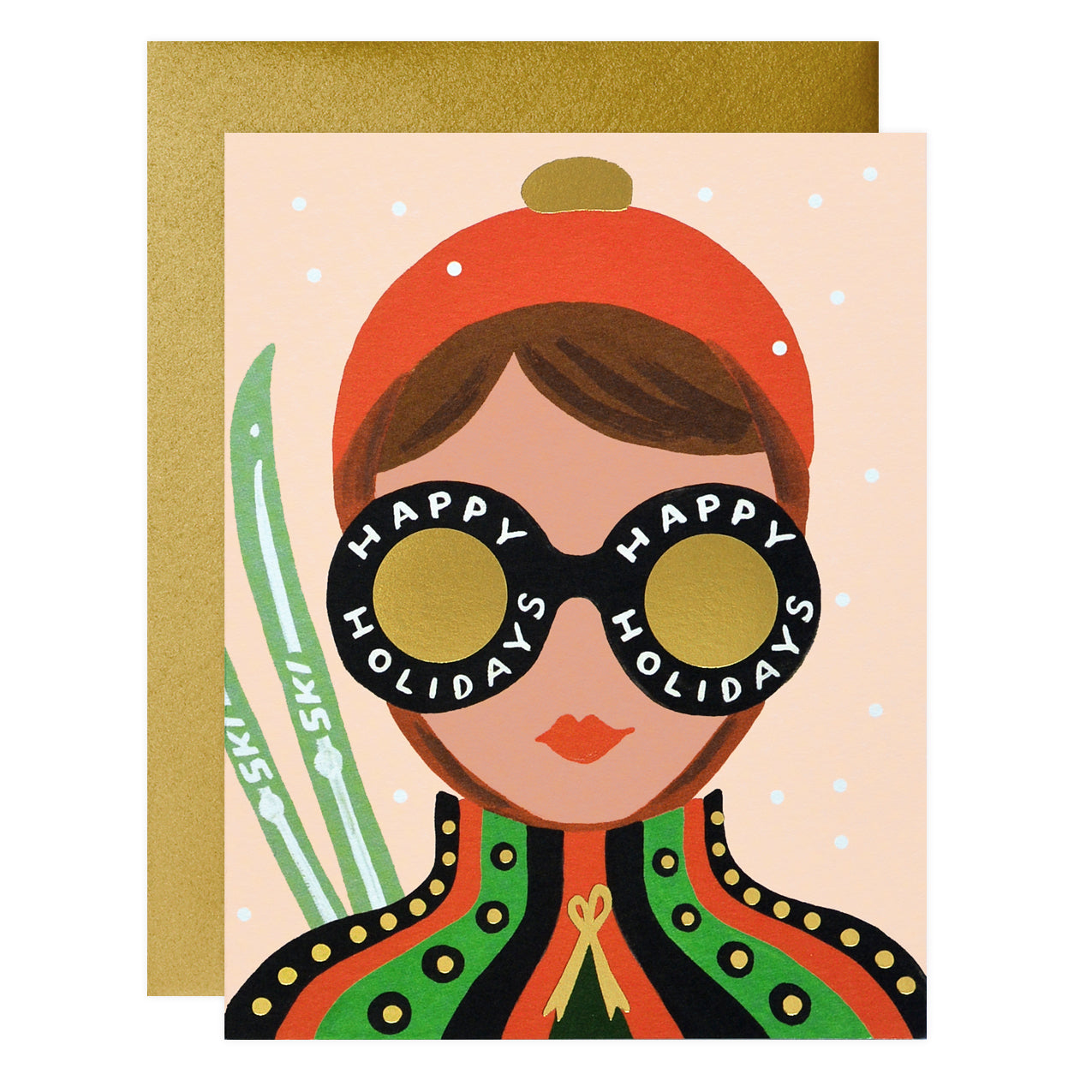 Rifle Paper Co. Ski Girl Holiday Cards Boxed 