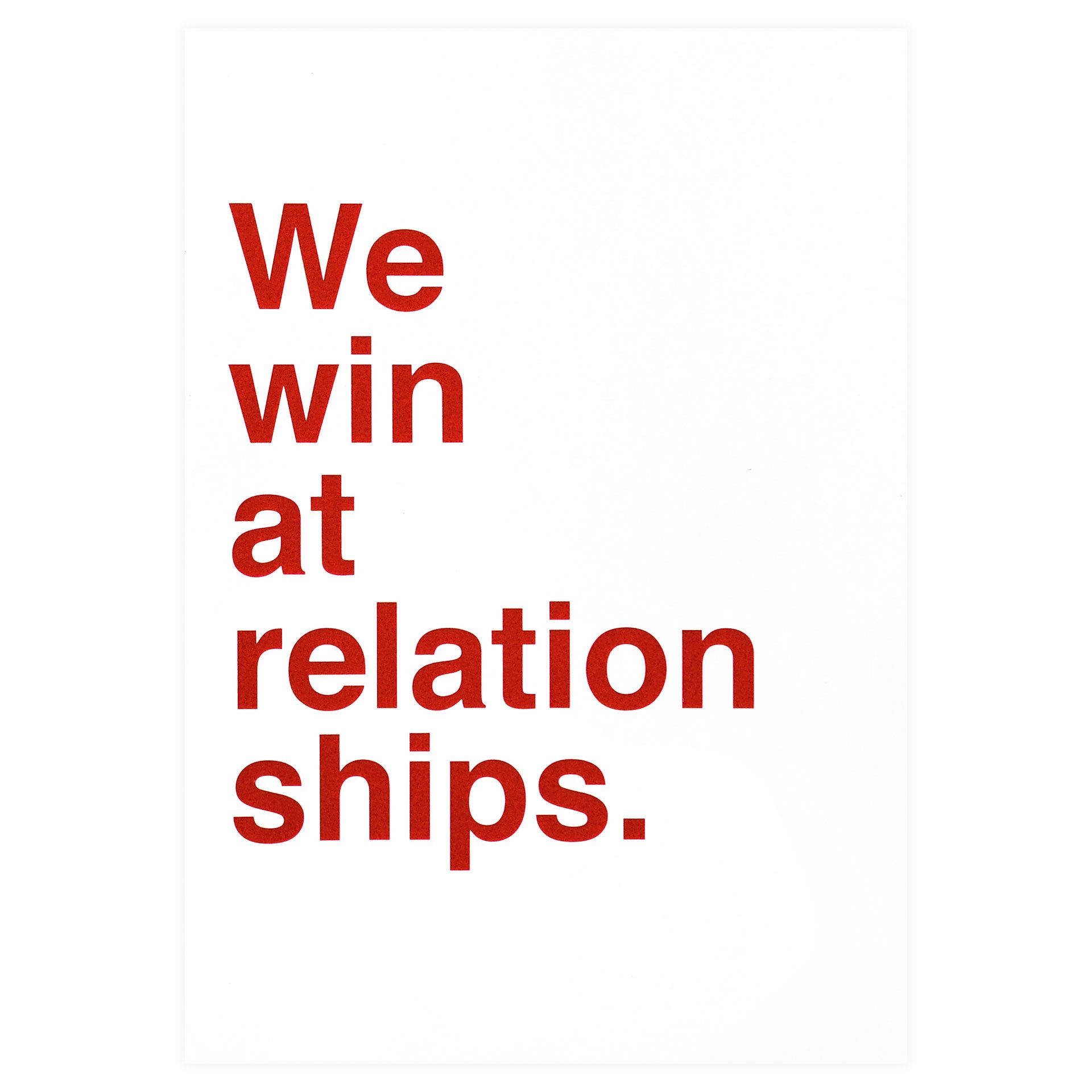 Sad Shop We Win At Relationships Greeting Card 