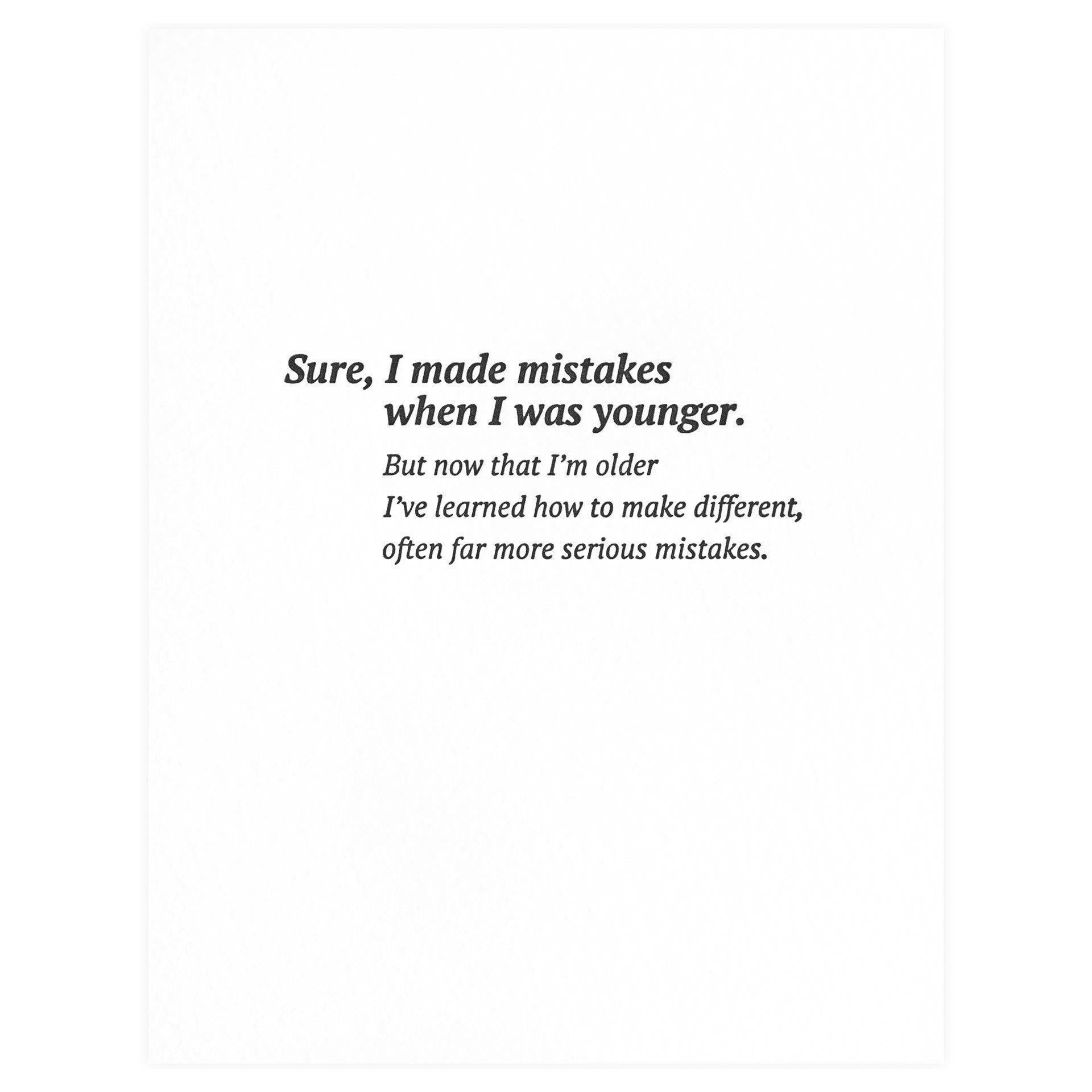 Sapling Press Serious Mistakes Greeting Card