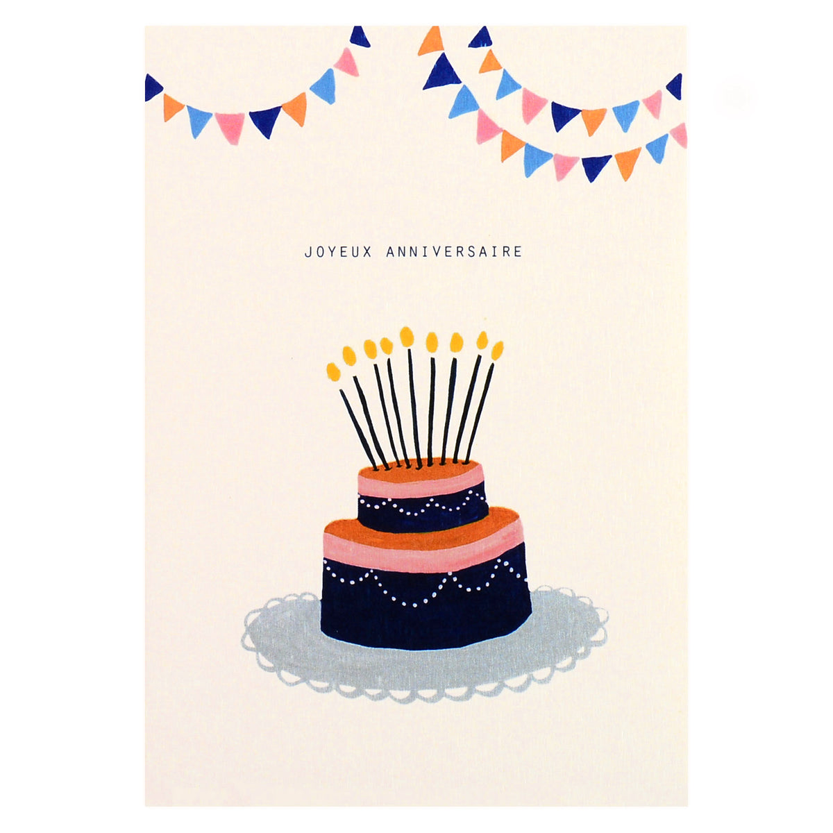 Season Paper Cake Joyeux Anniversaire Birthday Card 
