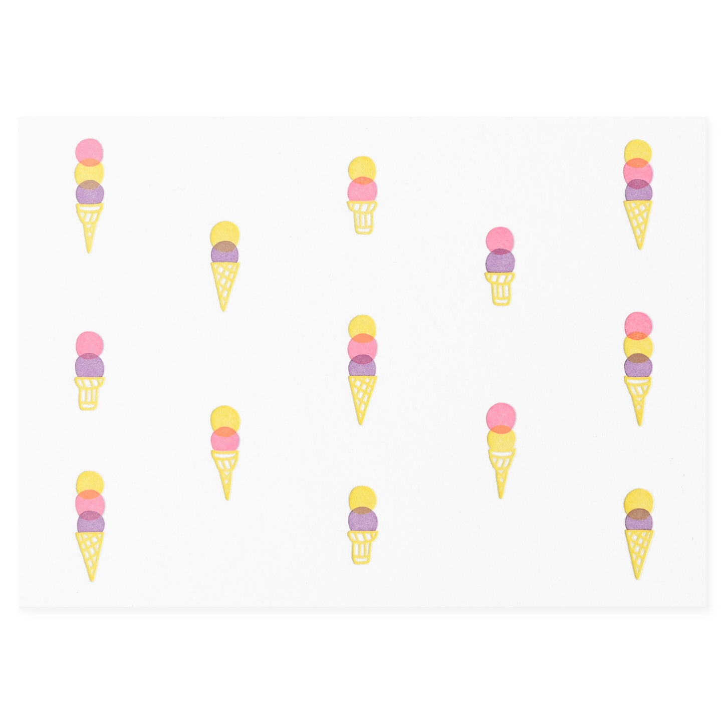 Iron Curtain Press Ice Cream Pattern Folded Note Cards Boxed 