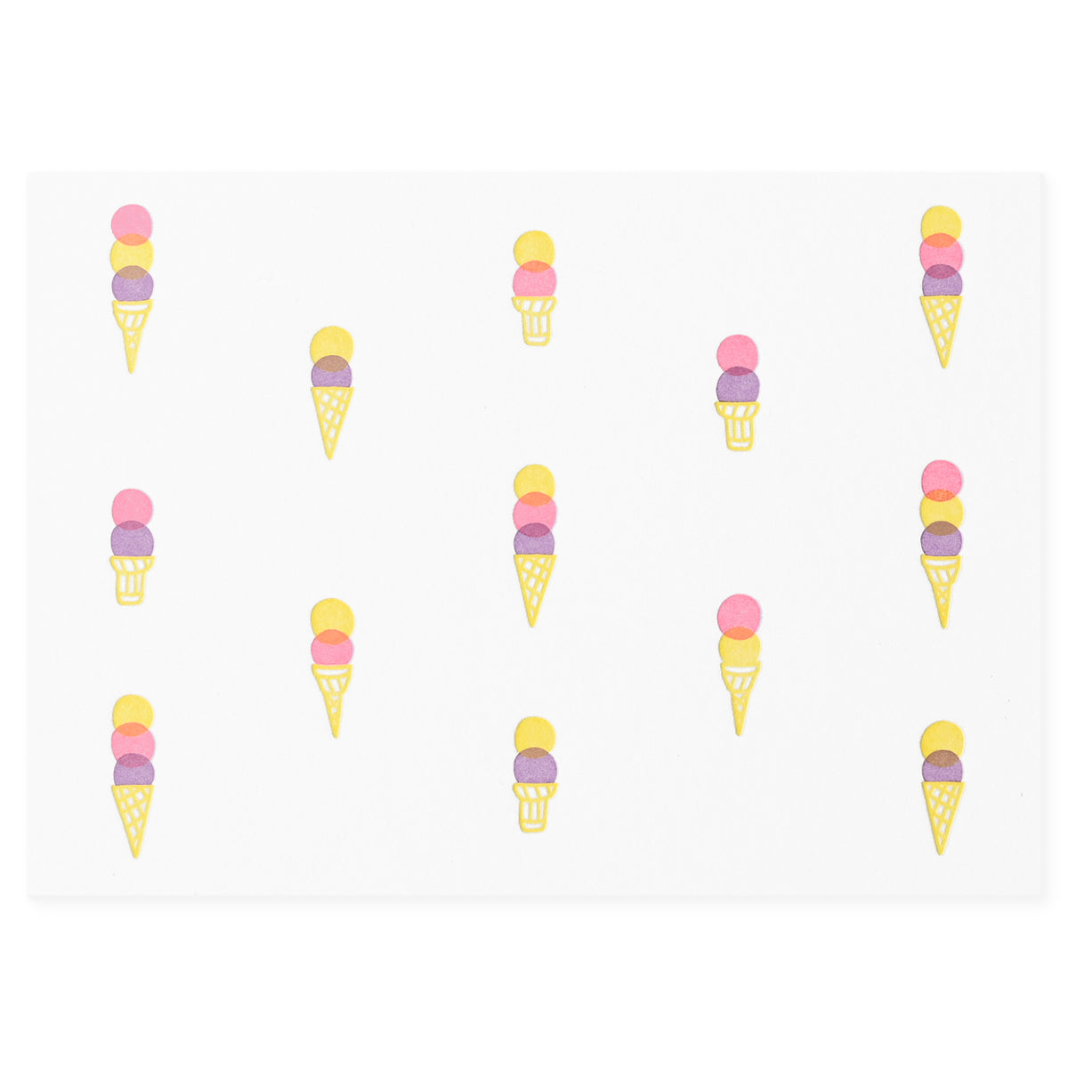 Iron Curtain Press Ice Cream Pattern Folded Note Cards Boxed 