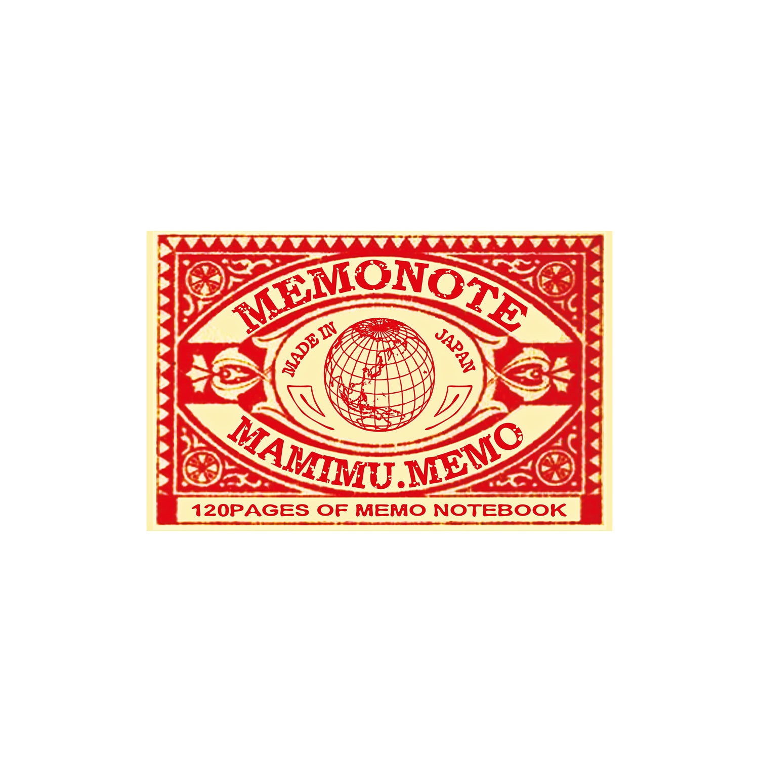 Shunkoen Mamimu American Vintage Matchbox Design Mini Memo Notebook | Ten Designs Globe Stamp