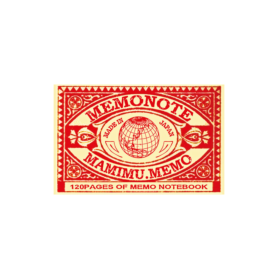 Shunkoen Mamimu American Vintage Matchbox Design Mini Memo Notebook | Ten Designs Globe Stamp