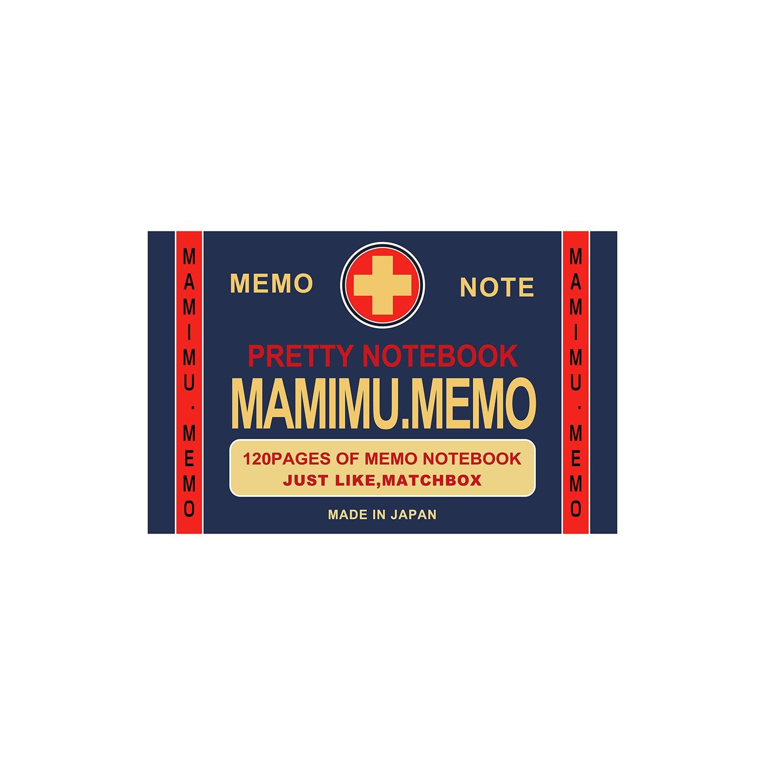 Shunkoen Mamimu American Vintage Matchbox Design Mini Memo Notebook | Ten Designs Pretty Notebook with Cross