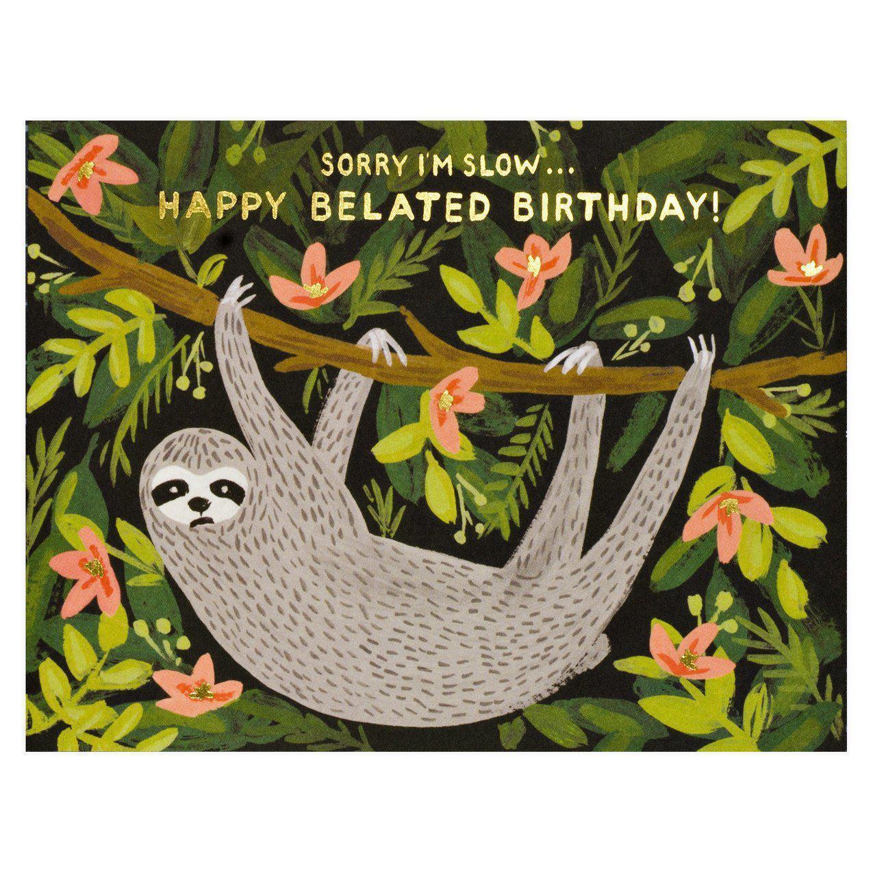 Rifle Paper Co. Sloth Belated Birthday Card 
