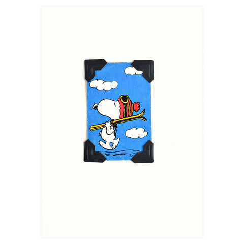 Vintage Playing Cards Vintage Playing Card Snoopy with Skis Greeting Card 