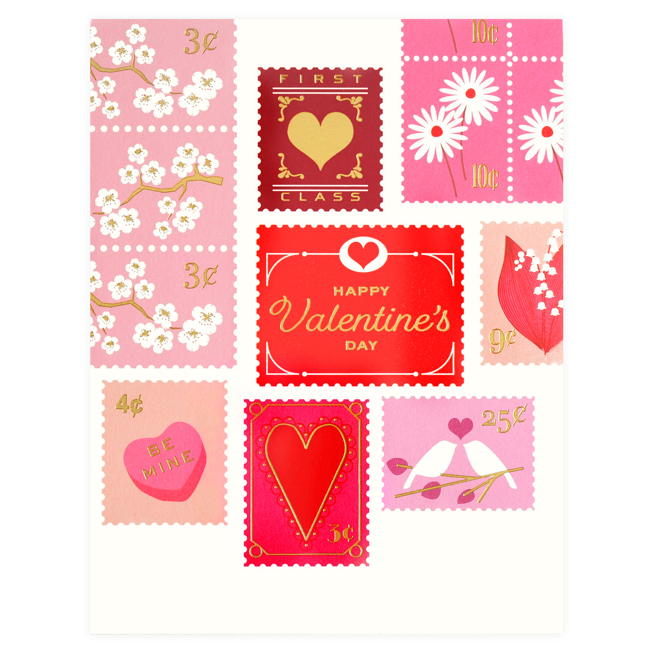 Snow & Graham Valentine Stamps Greeting Card 