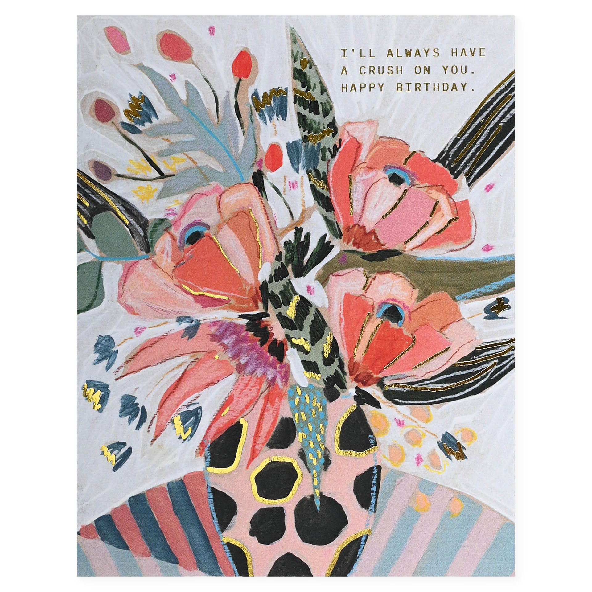 Someday Studio Pink Polka Floral Birthday Card 