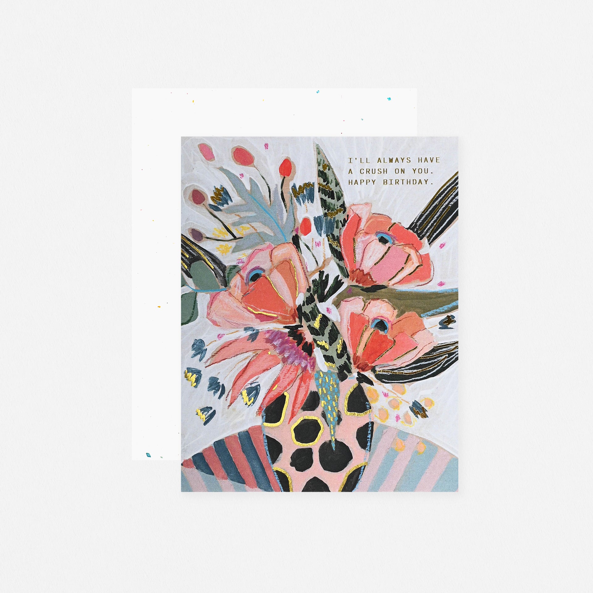 Someday Studio Pink Polka Floral Birthday Card 