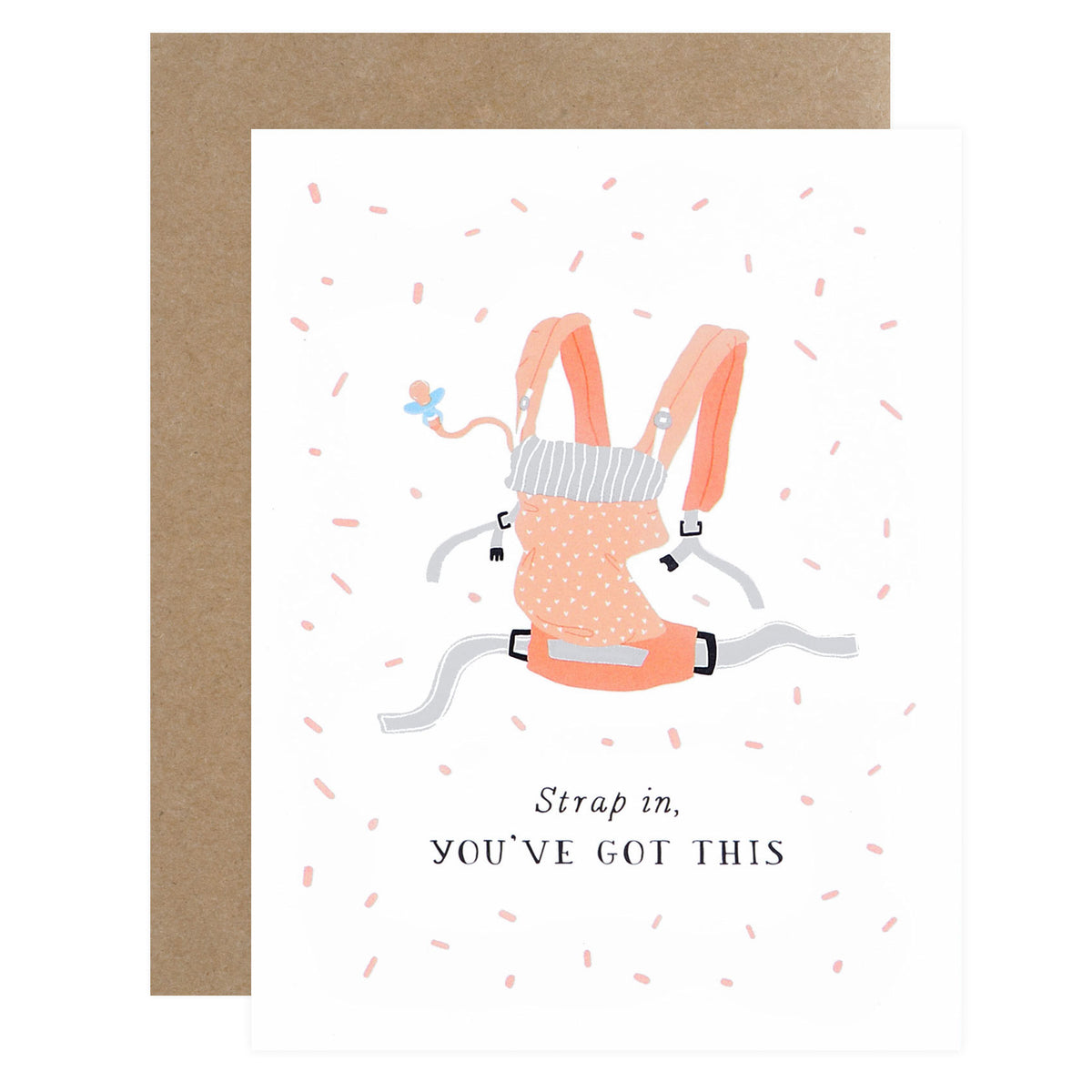 Party Of One Paper Strap In New Baby Card 