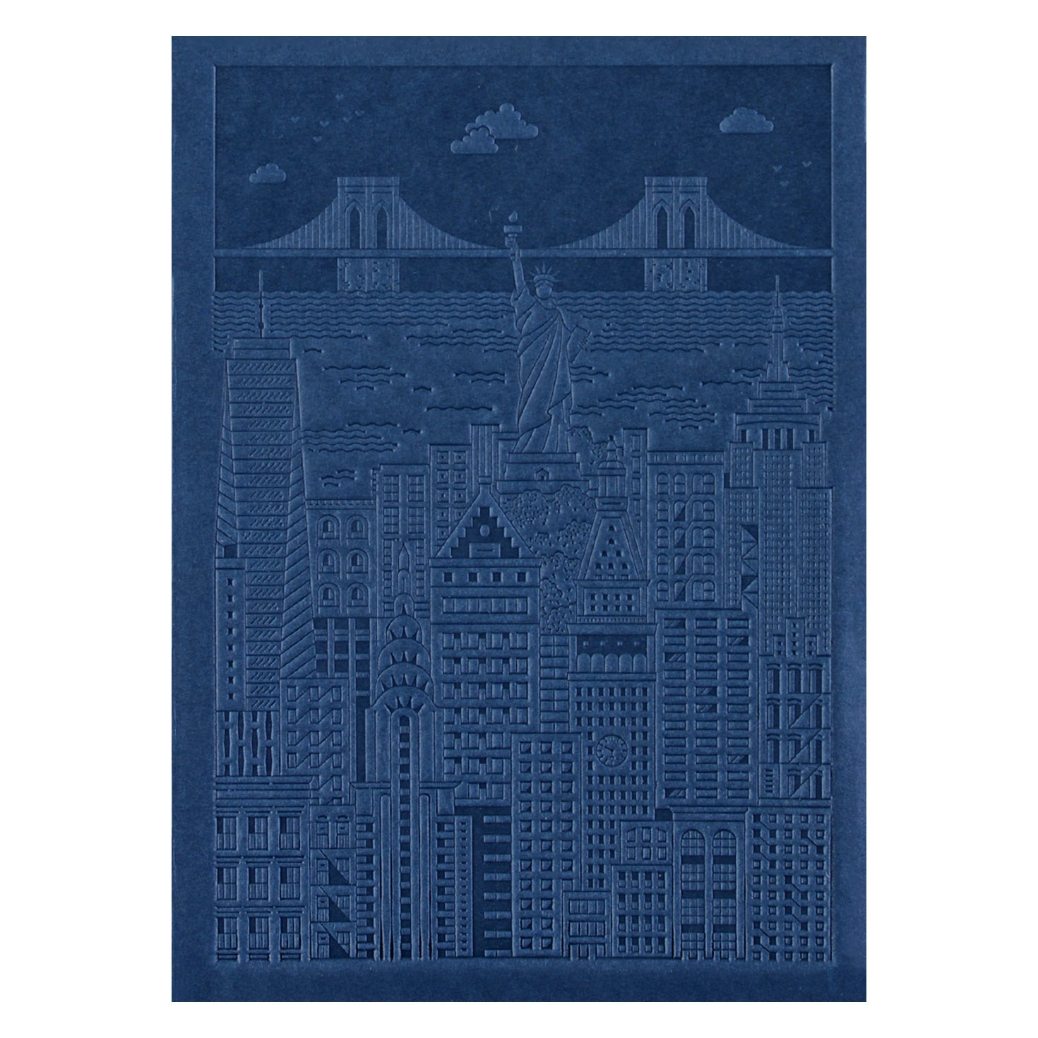 The City Works New York Debossed Blank Notebook | Blue, Pink or Yellow Blue / 4.25 x 6"