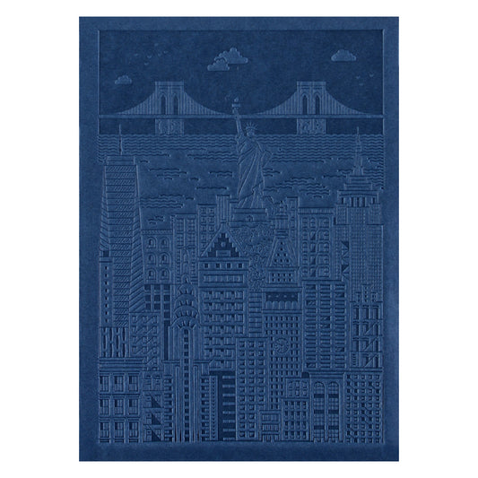 The City Works New York Debossed Blank Notebook | Blue, Pink or Yellow Blue / 4.25 x 6