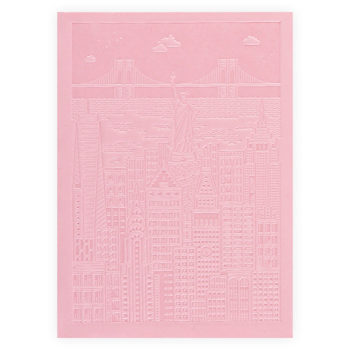 The City Works New York Debossed Blank Notebook | Blue, Pink or Yellow Pink / 4.25 x 6"