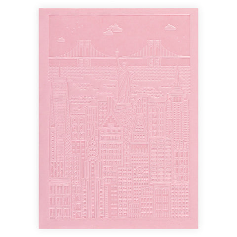 The City Works New York Debossed Blank Notebook | Blue, Pink or Yellow Pink / 4.25 x 6"