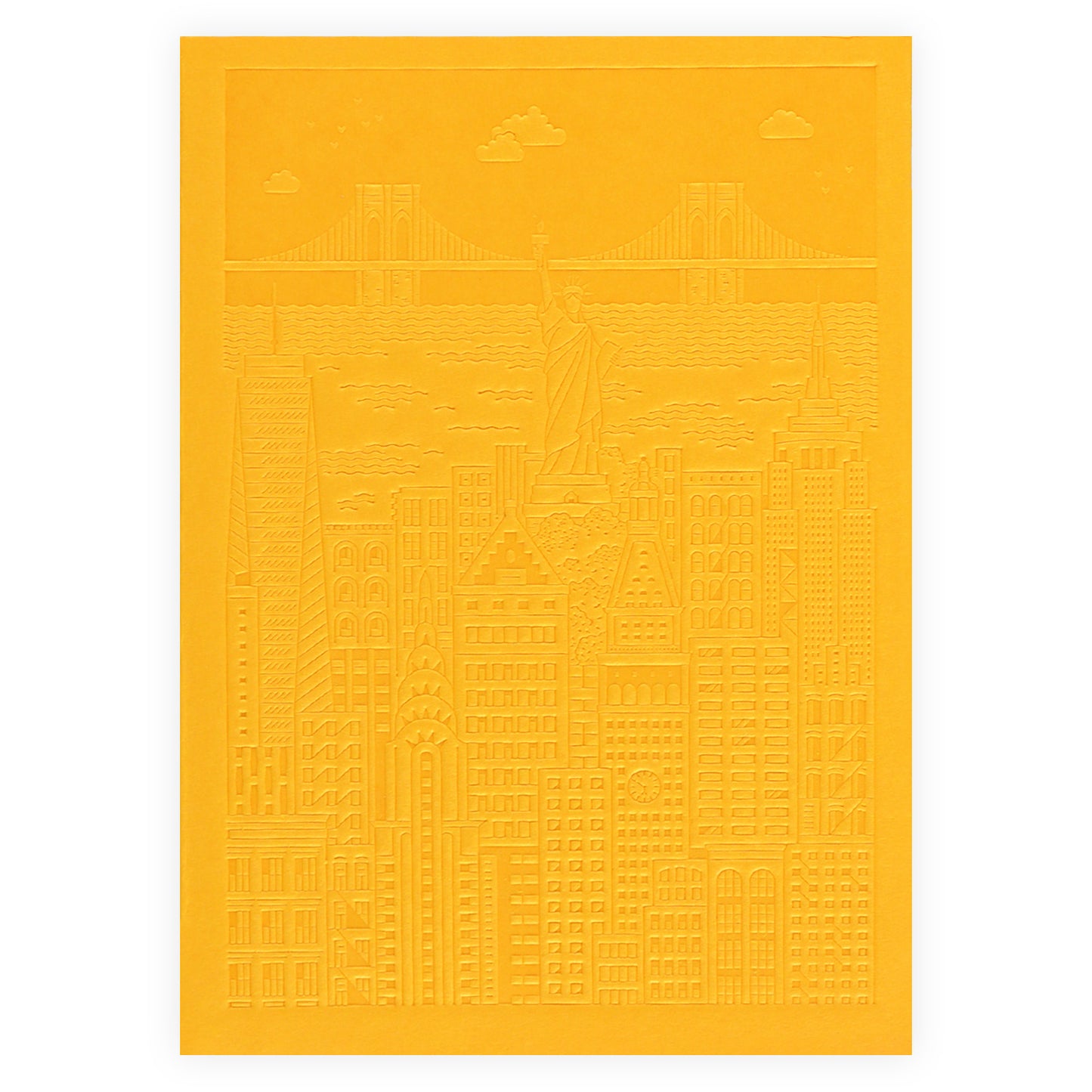 The City Works New York Debossed Blank Notebook | Blue, Pink or Yellow Yellow / 4.25 x 6"