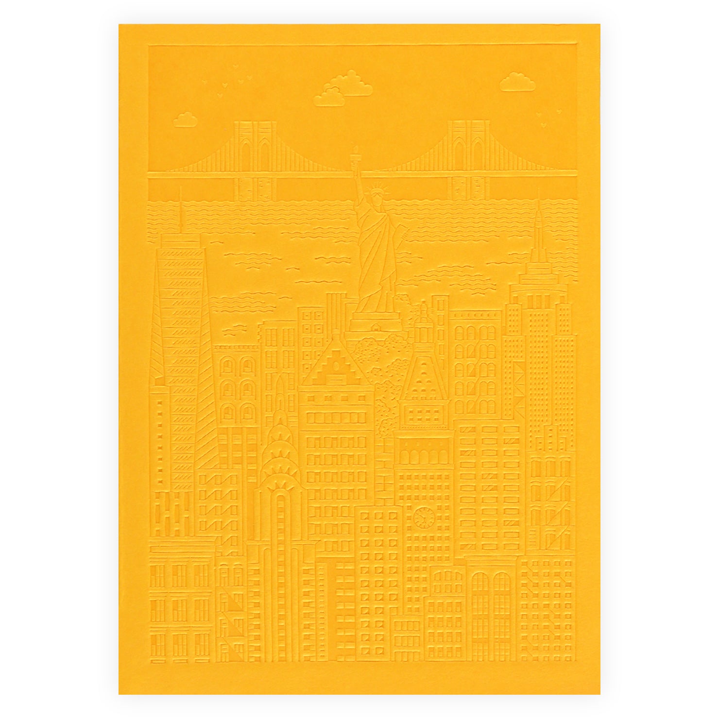 The City Works New York Debossed Blank Notebook | Blue, Pink or Yellow Yellow / 4.25 x 6"