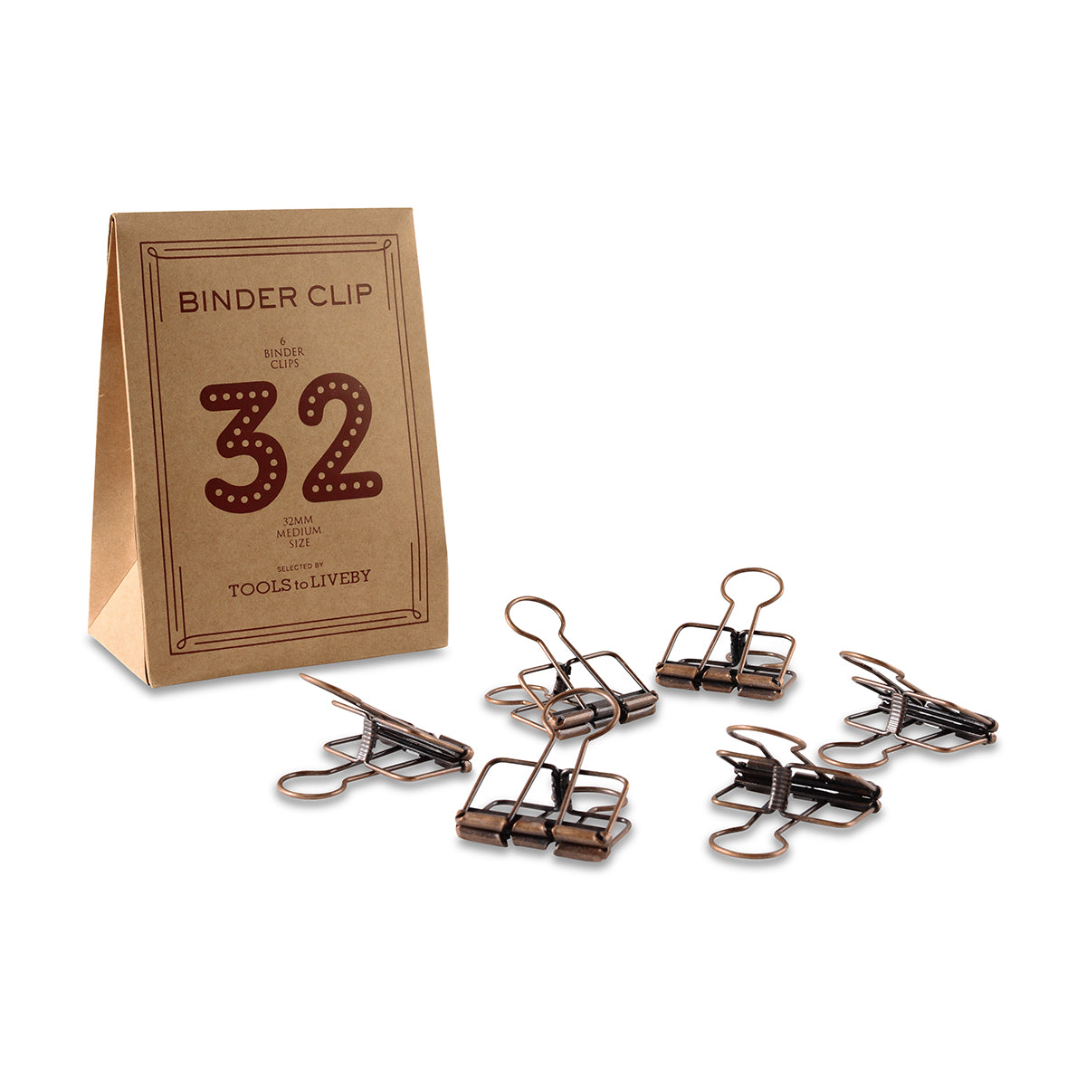 TOOLS to LIVEBY Binder Clips 32mm Bronze 