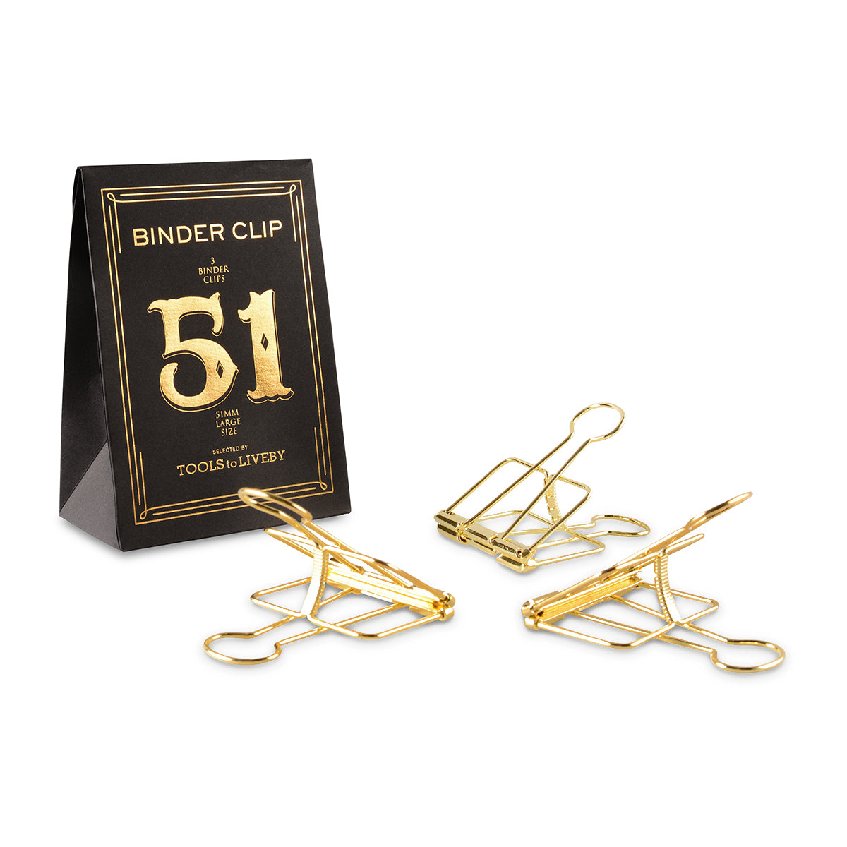 TOOLS to LIVEBY Binder Clips 51mm Golden 