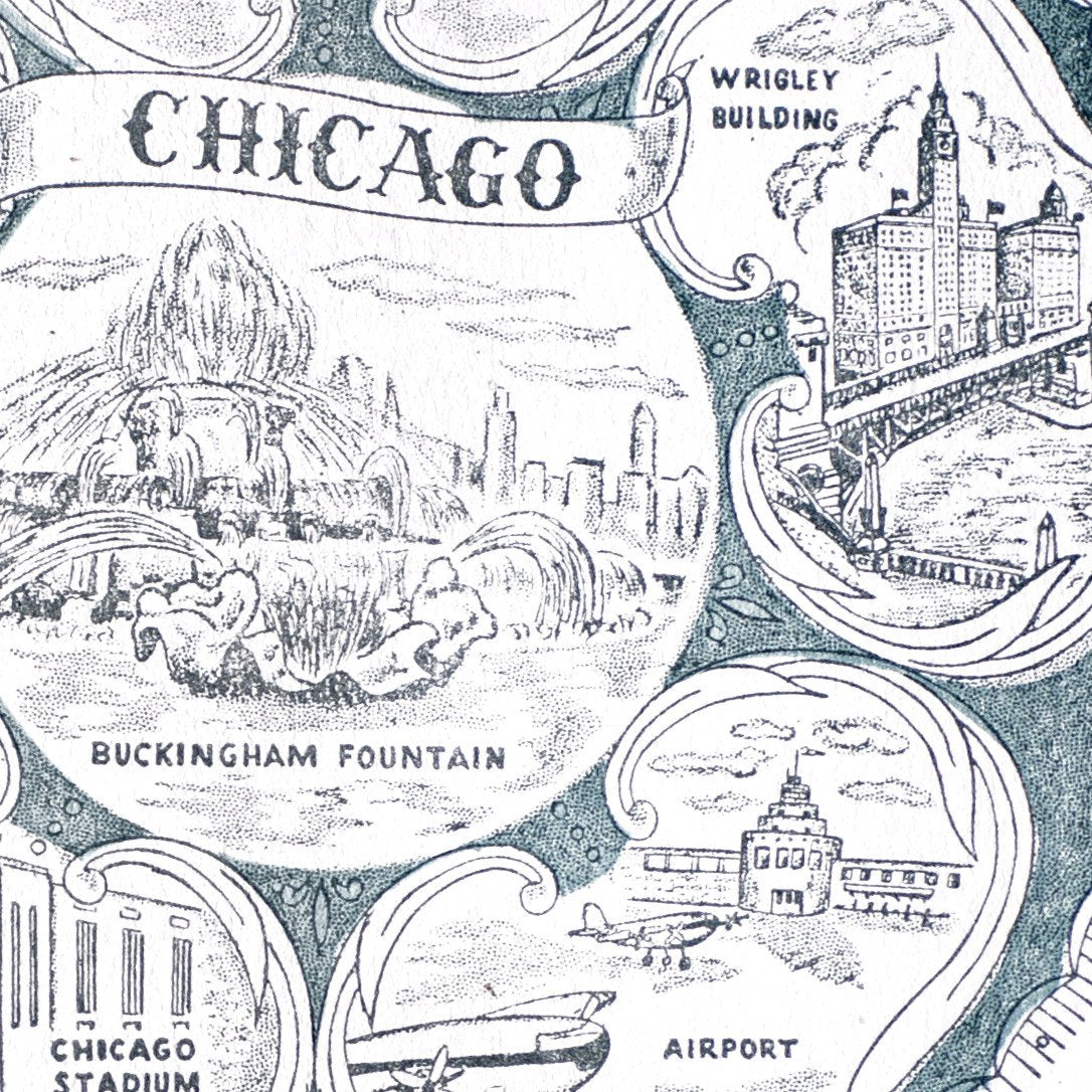 Starshaped Press Vintage Chicago Card 