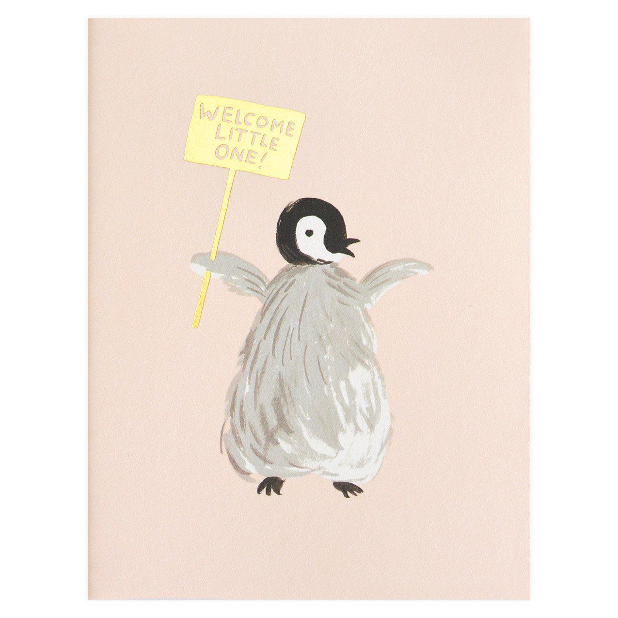 Rifle Paper Co. Welcome Little One Penguin New Baby Card 