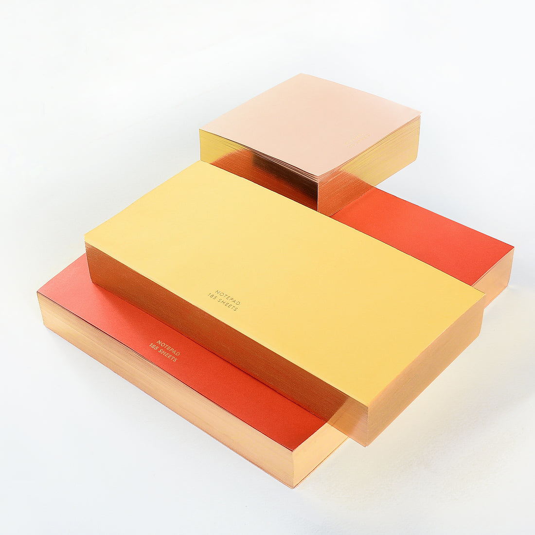 Wms & Co ColorPad Red, Yellow Or Blush with Gold Edges | 3 Sizes Each 
