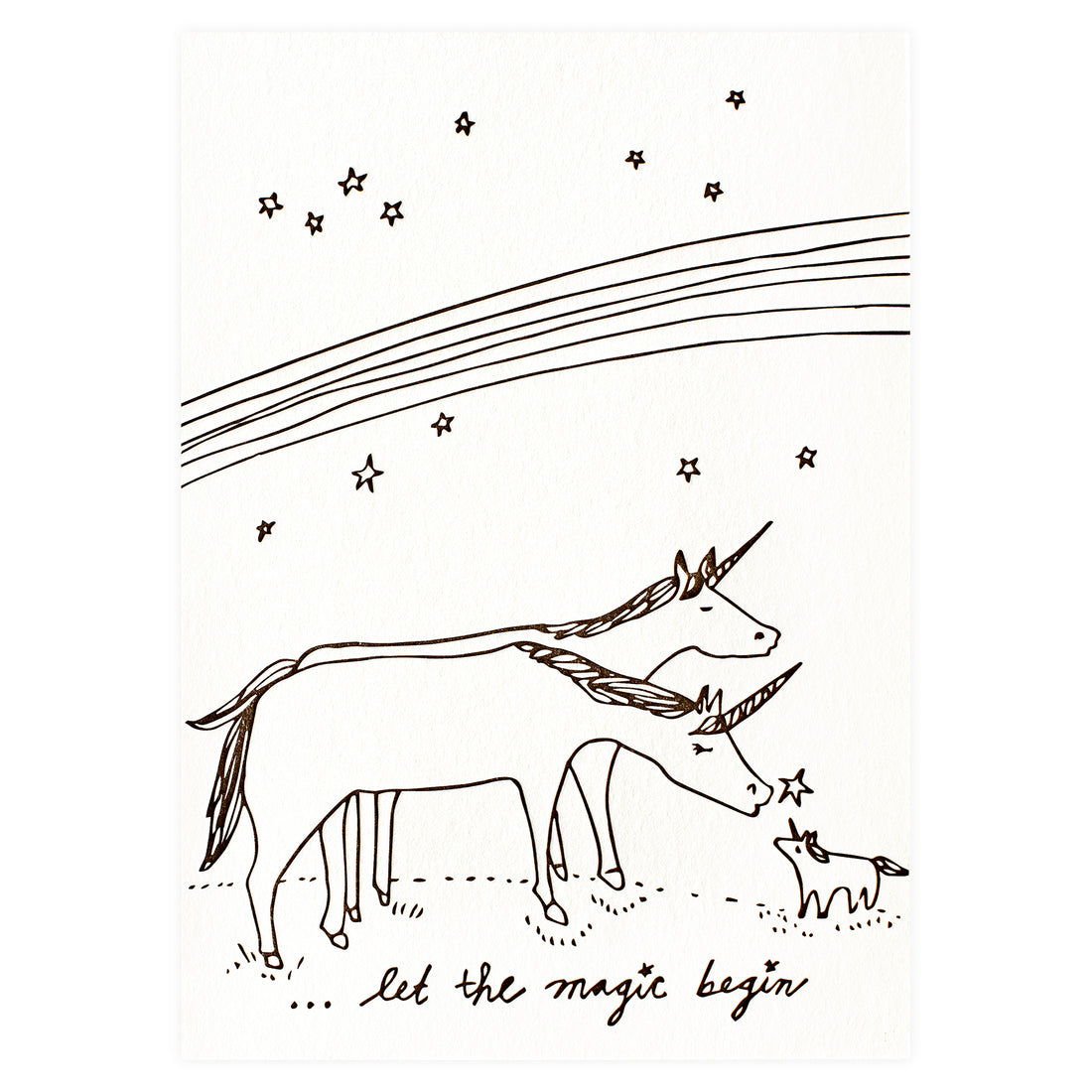 Wolf & Wren Press New Baby Unicorns Greeting Card 