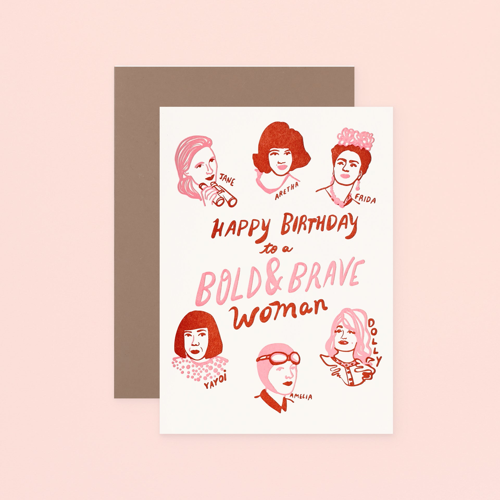 Wolf & Wren Press Bold & Brave Woman Birthday Card 