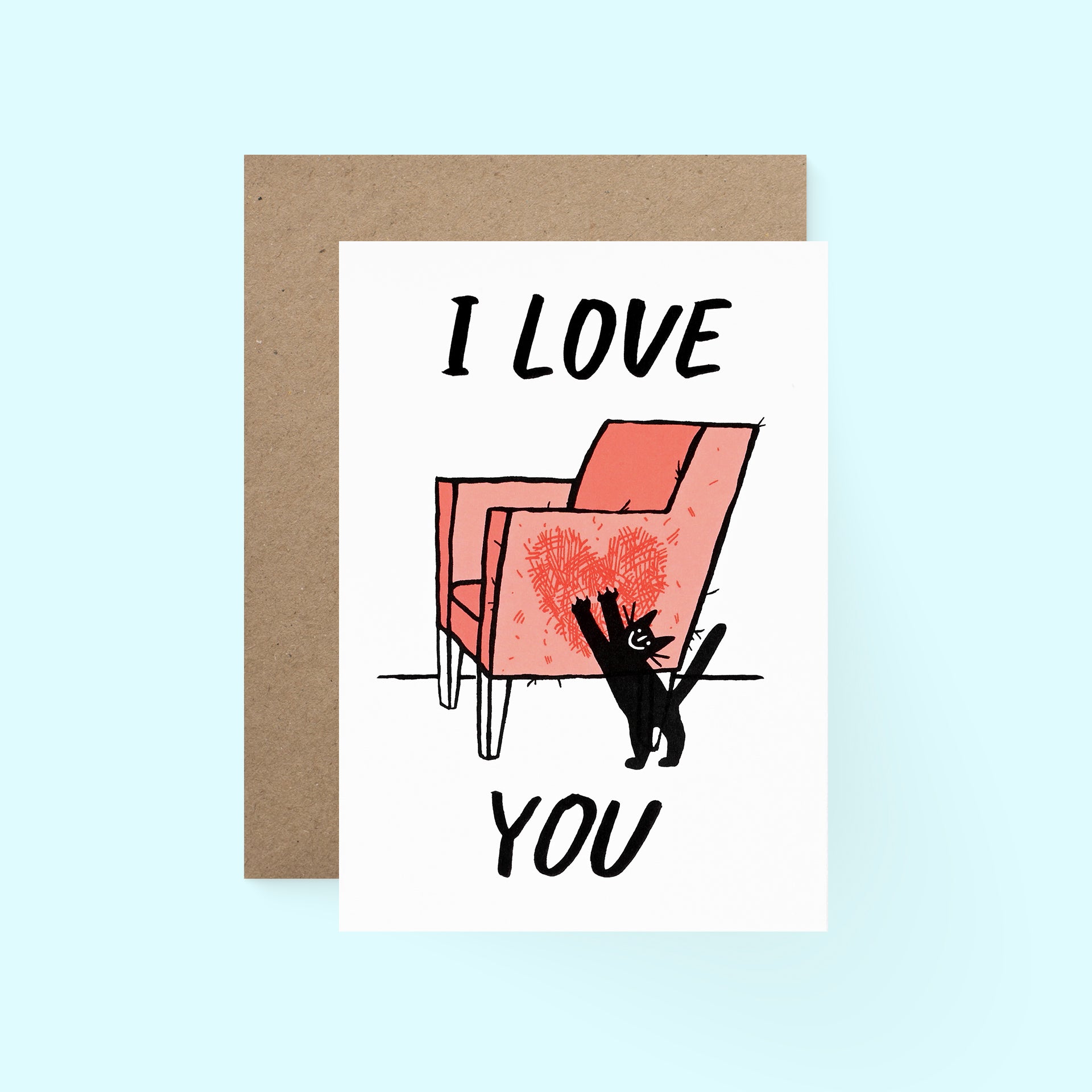 Wrap Cat Love Greeting Card 