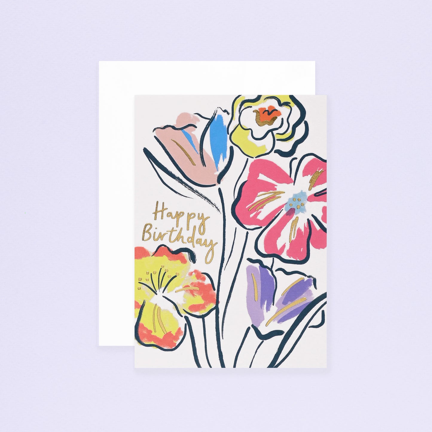 Wrap Floral Happy Birthday Card 
