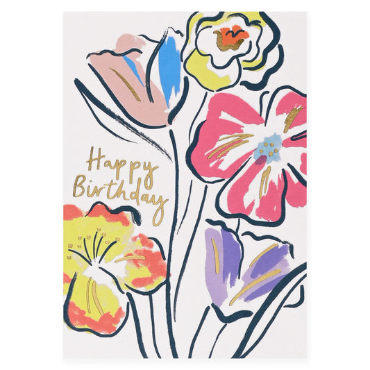 Wrap Floral Happy Birthday Card 