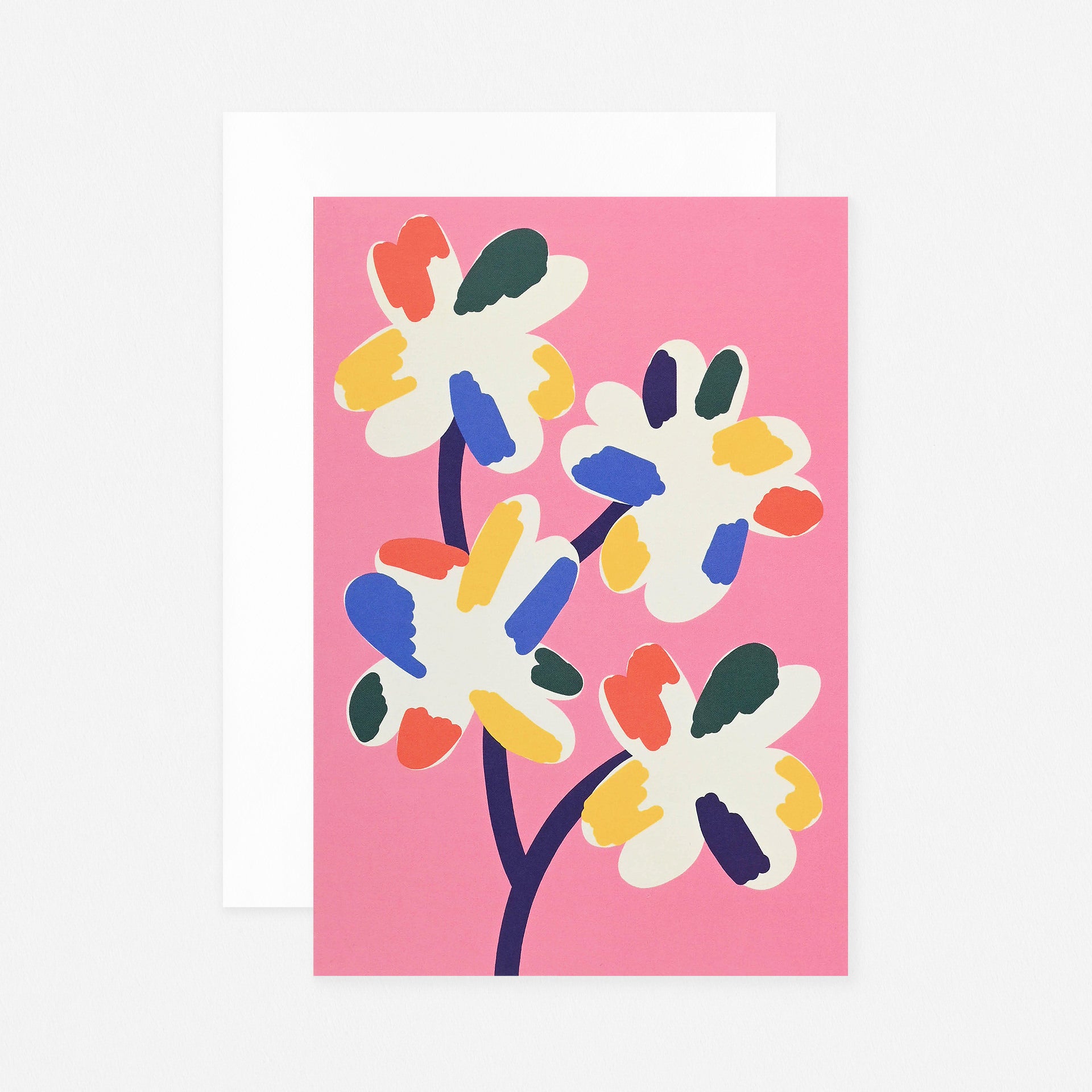 Wrap Four Flowers Greeting Card 