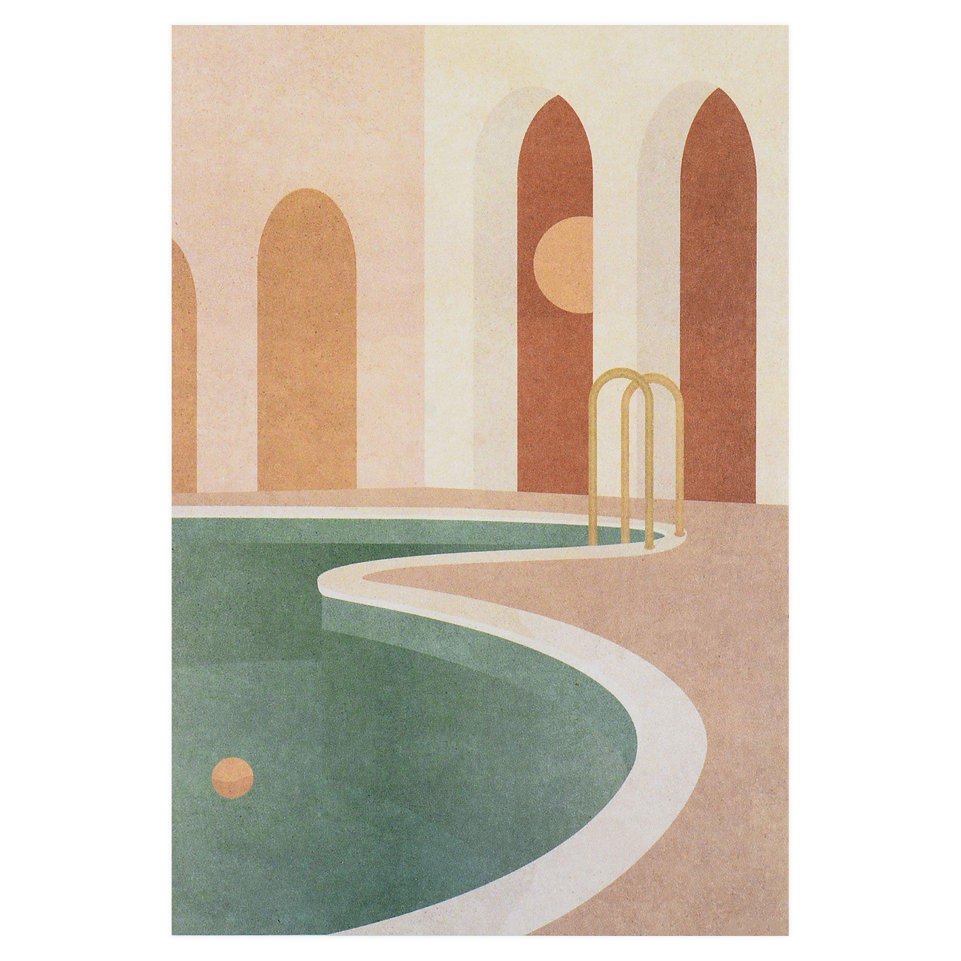 Wrap Pool With Arches Art Greeting Card 