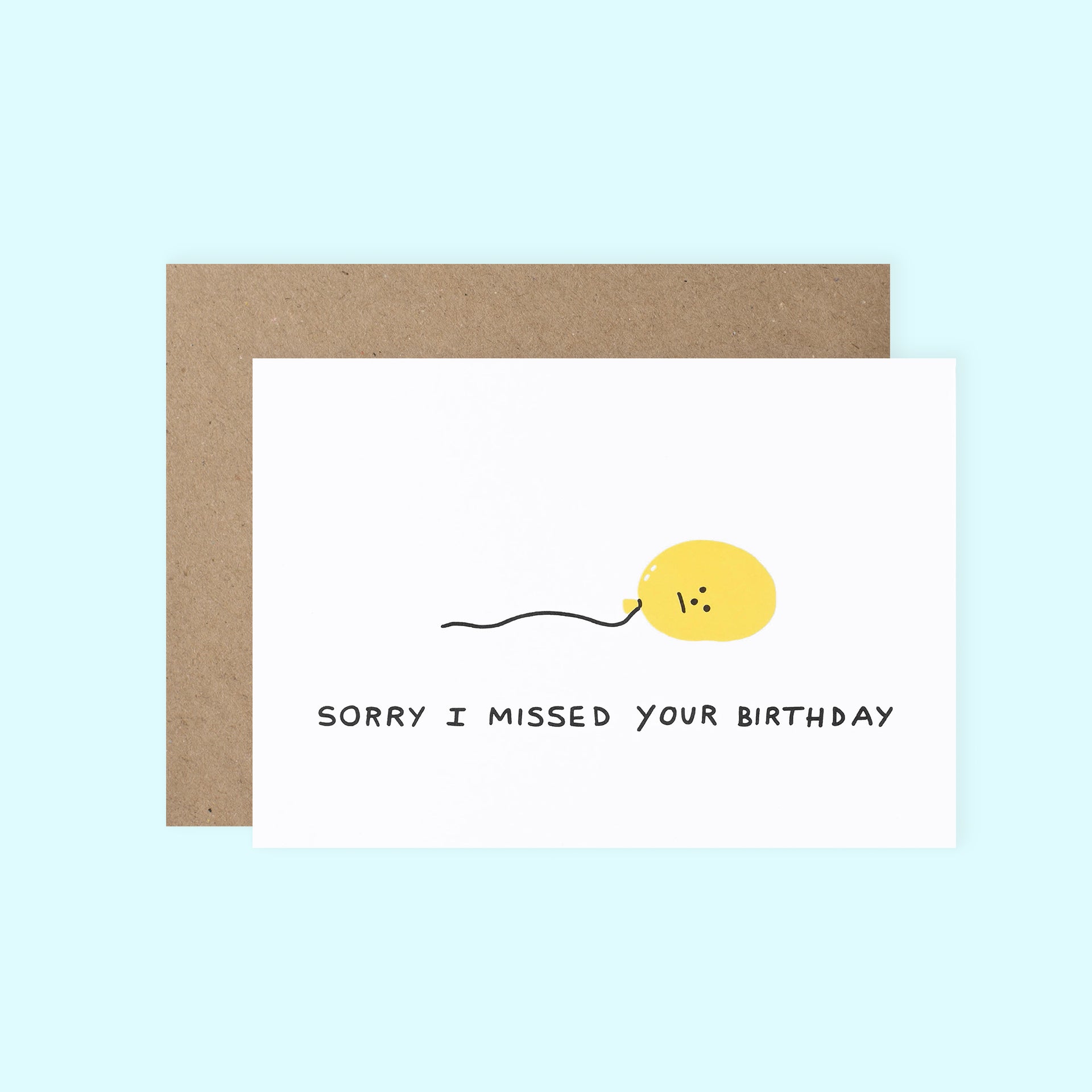 Wrap Sorry Balloon Belated Birthday Card 